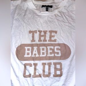 Brunette The Label - oversized crop top with “the babes club” limited edition